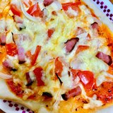 我が家の定番‼トマトピザ